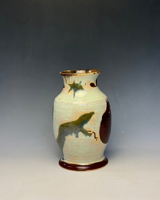 Two-Headed Serpent & Pomegranate Vase | Handmade Ceramic Vase