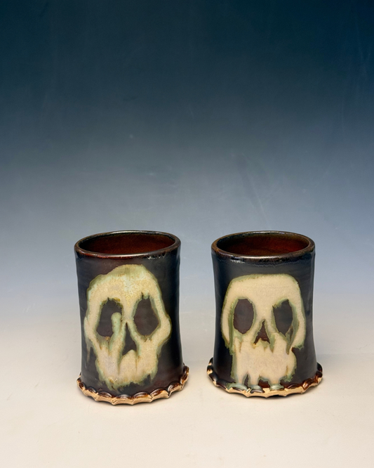 Memento Mori Skull Cup | Handmade Ceramic Gothic Tumbler