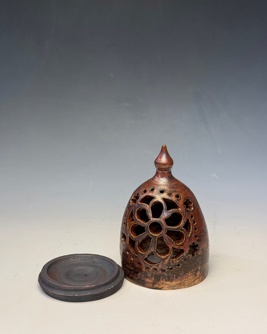 Rose Window Censer | Handmade Ceramic Incense Cone Burner