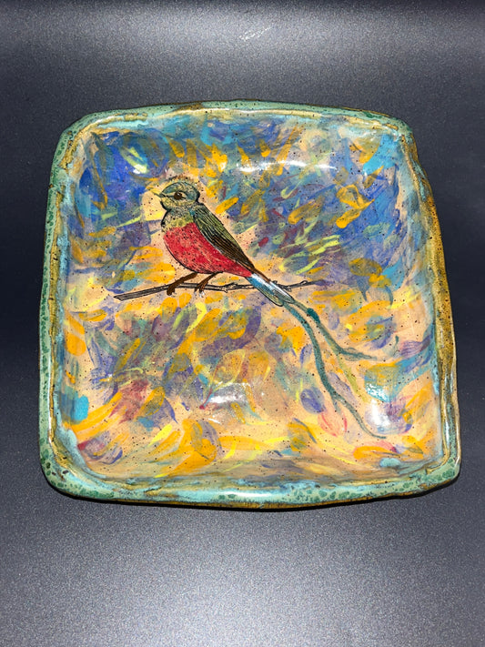Quetzal Handpainted Plate - Alma de Aztlan