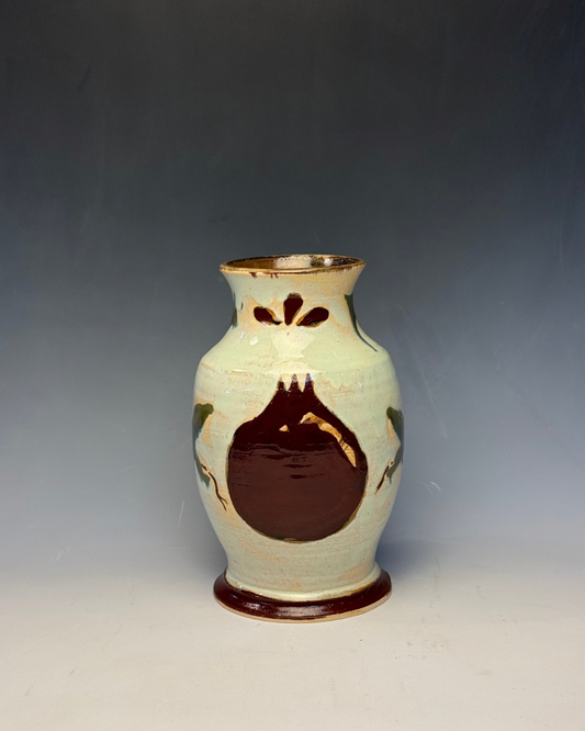 Two-Headed Serpent & Pomegranate Vase | Handmade Ceramic Vase