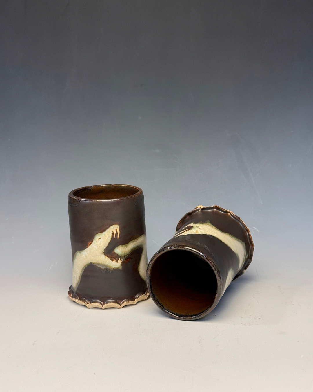 White Serpent Tumbler | Handmade Ceramic Cup