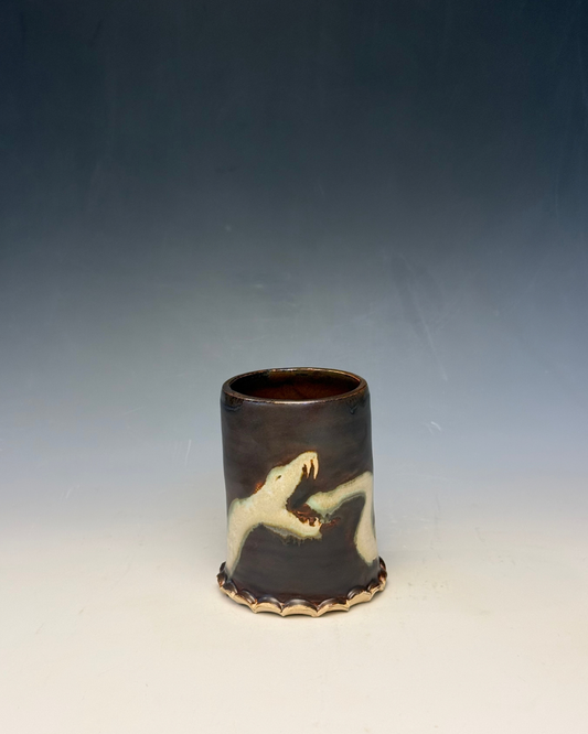 White Serpent Tumbler | Handmade Ceramic Cup