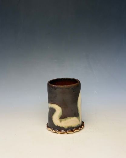 White Serpent Tumbler | Handmade Ceramic Cup