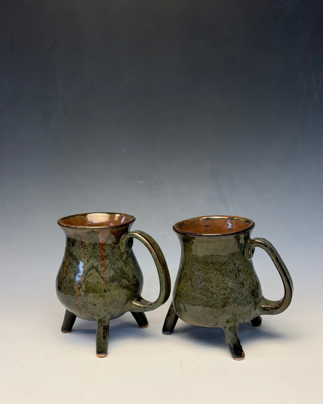 Moss Cauldron Mug | Handmade Ceramic Three-Legged Mug