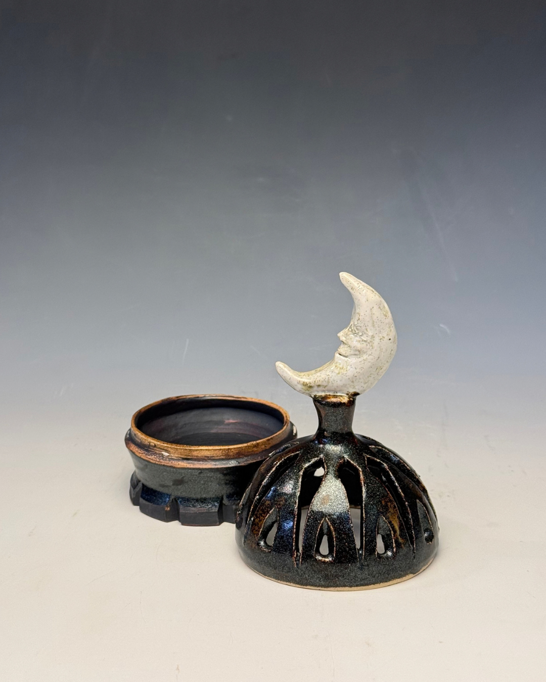 Crescent Moon Censer | Handmade Ceramic Incense Cone Burner
