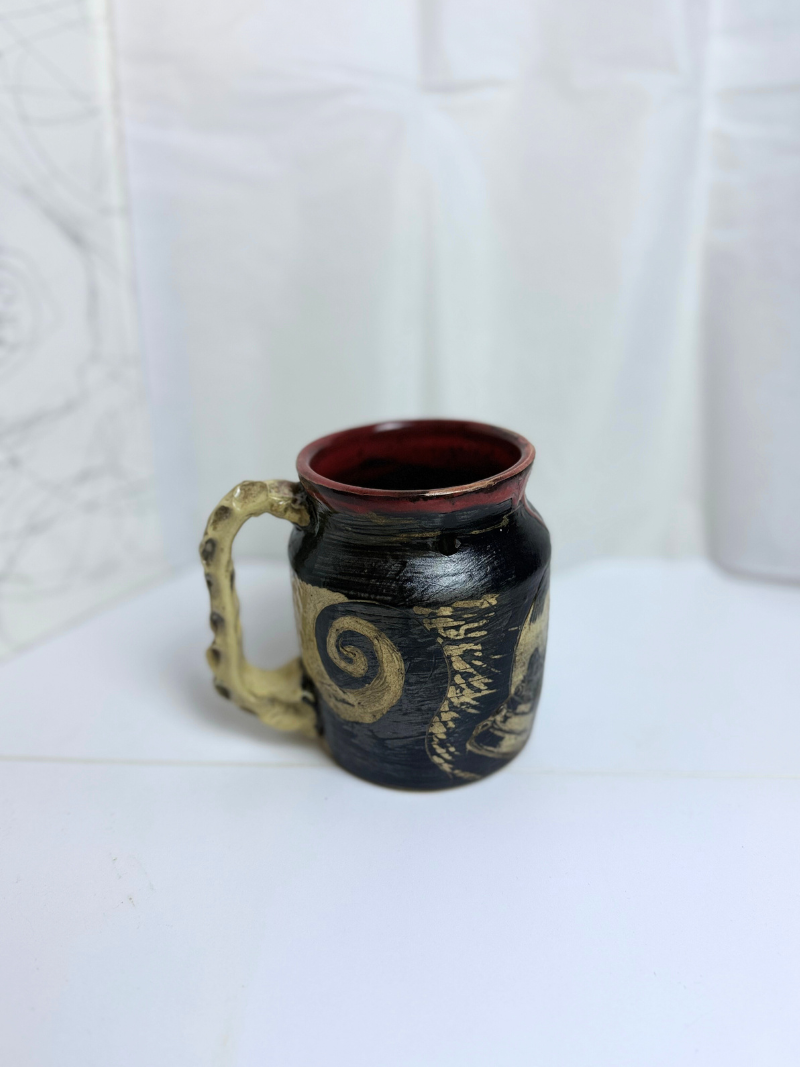 Krampus Stein - snow globe and hand