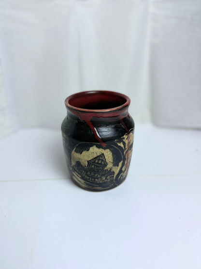 Krampus Stein - snow globe and hand