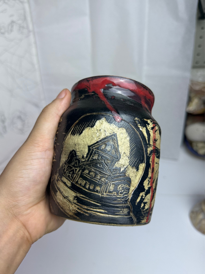 Krampus Stein - snow globe and hand