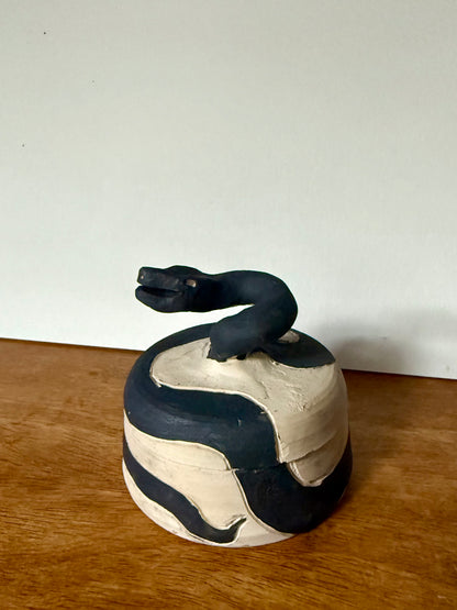 Porcelain Snake Ring Jar - Orb Weaver Ceramics