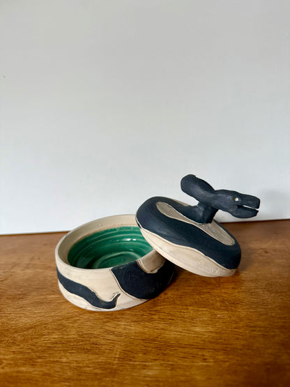 Porcelain Snake Ring Jar - Orb Weaver Ceramics