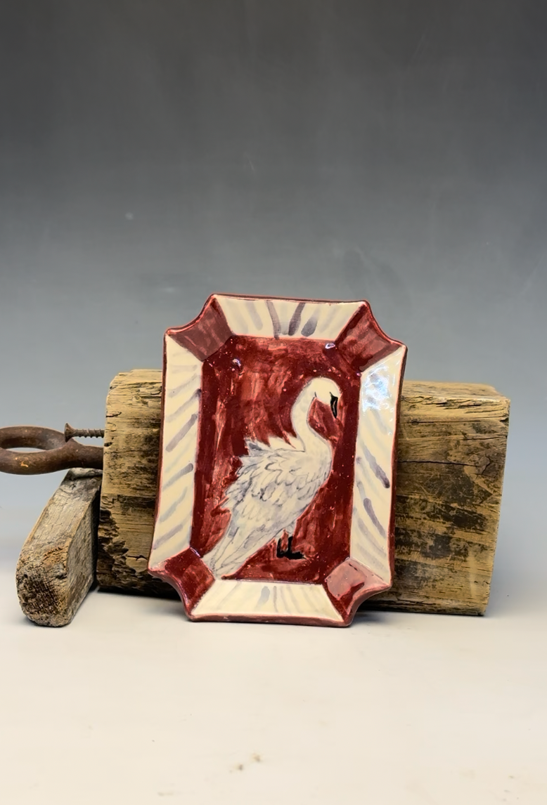 Swan Plate | Hand-Painted Ceramic Decorative Plate