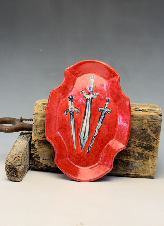 Three Swords Plate | Hand-Painted Ceramic Decorative Plate