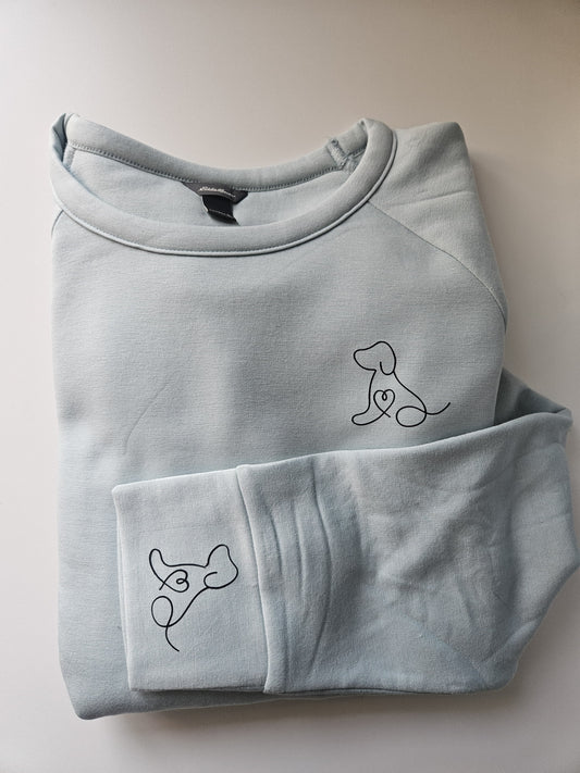 Women's L Crew Neck Sweater Puppy Love - Sonia Khathate