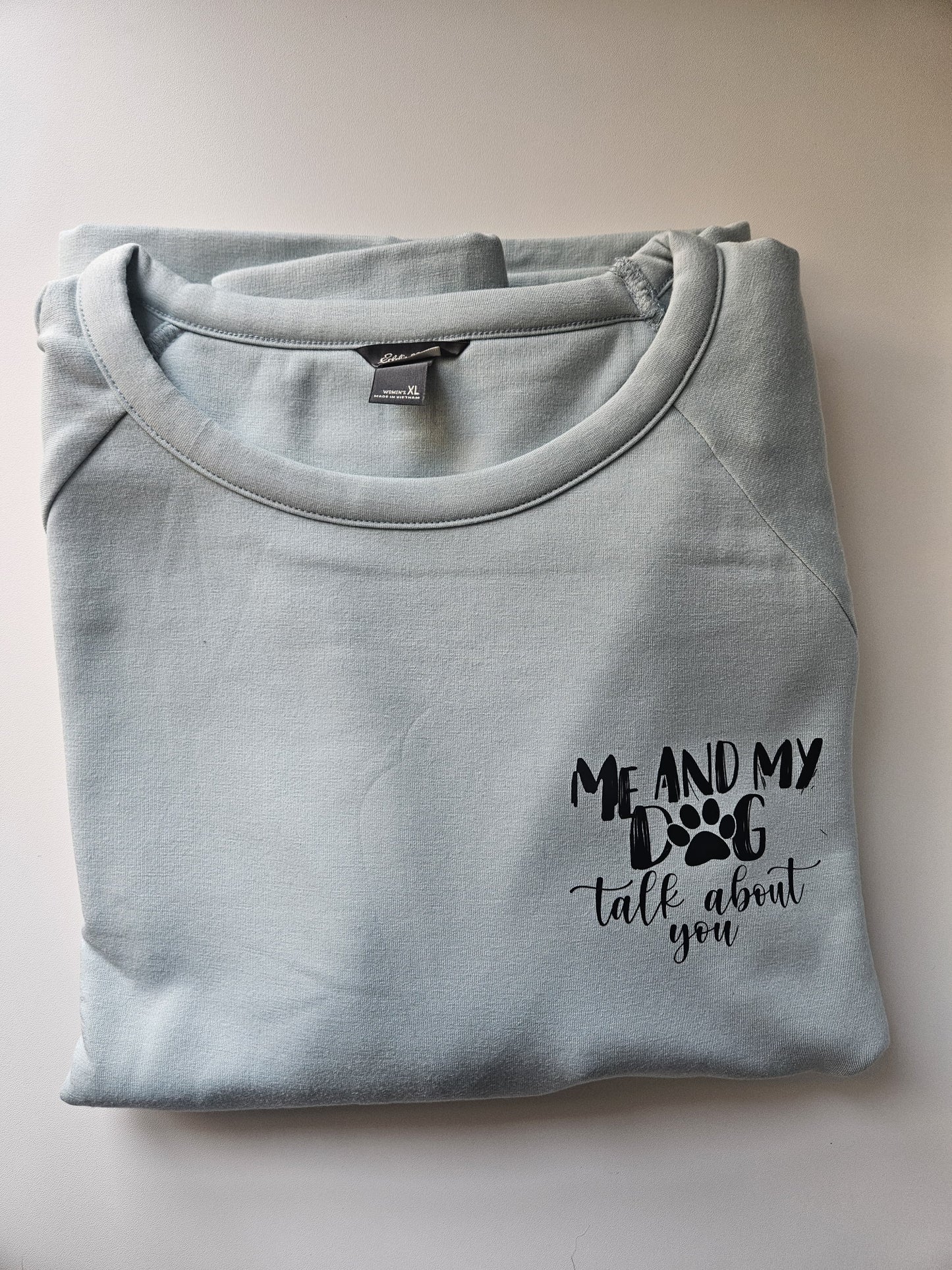 Women's XL Dog Gossip Crew Neck Sweater - Sonia Khathate