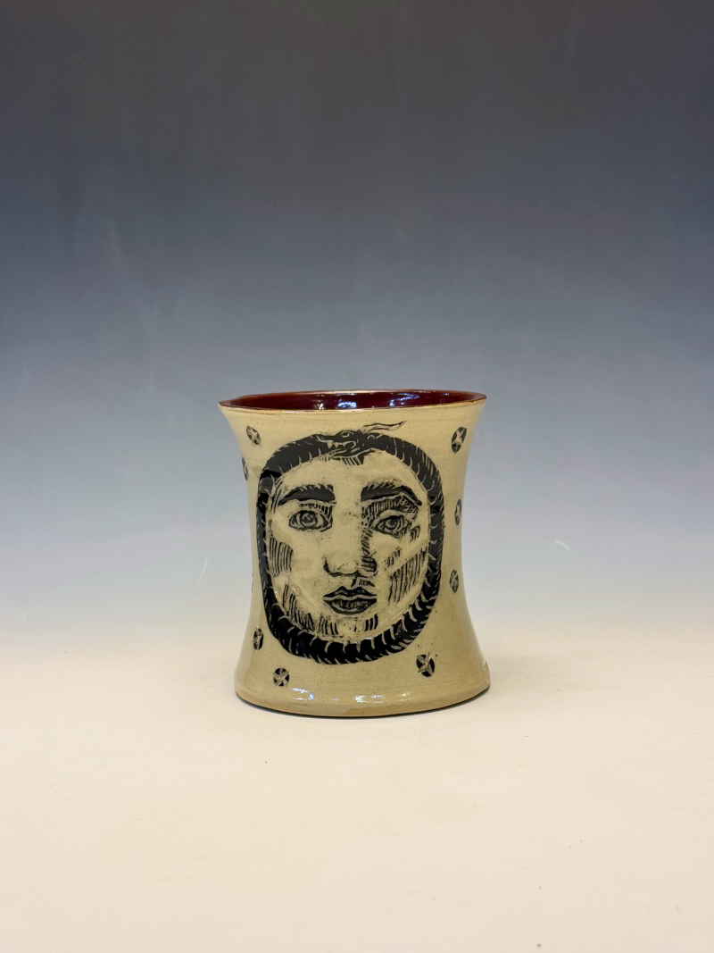 Medieval Moon Face and Ouroboros Cup