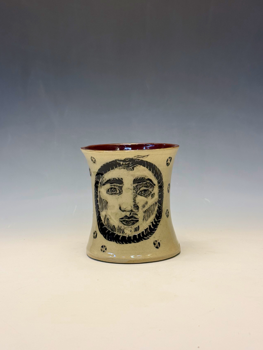 Medieval Moon Face and Ouroboros Cup